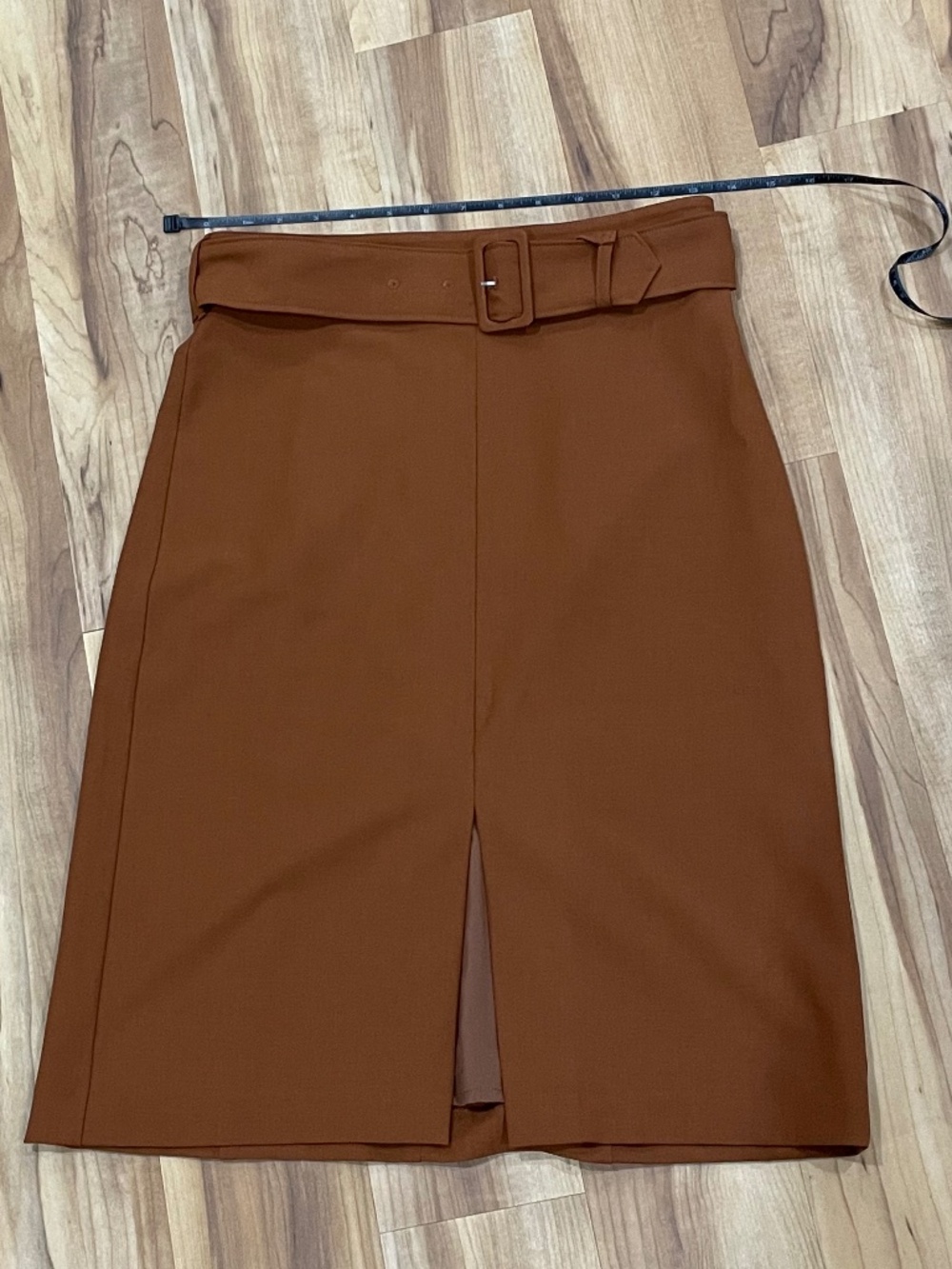 NWT Banana Republic Factory Belted Front Slit Pencil Skirt Brown 0 Petite